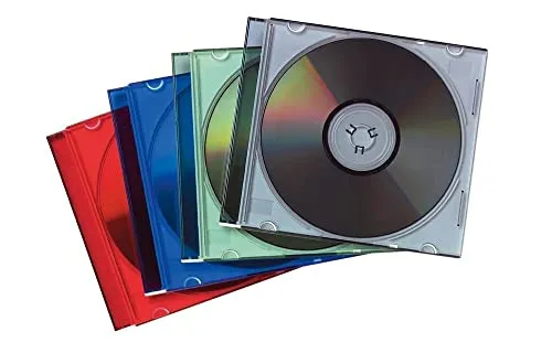 Fellowes 98317 Custodie per CD Jewel Case Slim, Confezione da 25 Pezzi, Assortiti