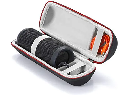 Custodia da Rigida da viaggio Trasportare per JBL Flip 4 / JBL Flip 3 Senza fili Bluetooth Speaker, Adatto a Cavo USB e Caricatore da muro-Nero