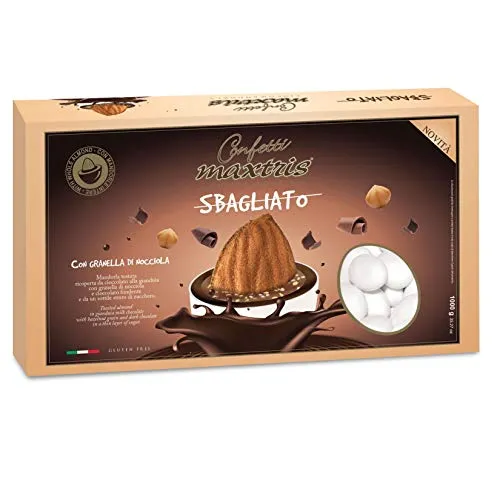 CONFETTI MAXTRIS 1 kg SBAGLIATO BIANCHI con granella di nocciola