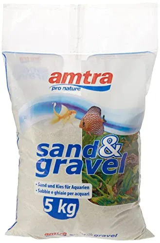 AMTRA Quarzo bianco - Sabbia per acquari di quarzo bianco fine, per acqua dolce o salata, grani 0,1- 0,7mm, Quantità 5 kg
