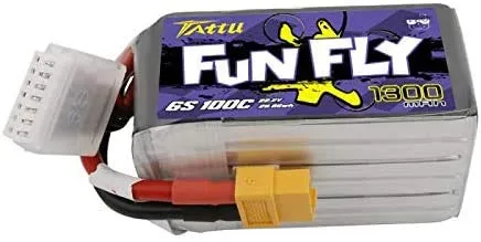 TATTU Funfly Series - Batteria Lipo 1300 mAh, 22,2 V, 100 C 6S1P, con presa XT60