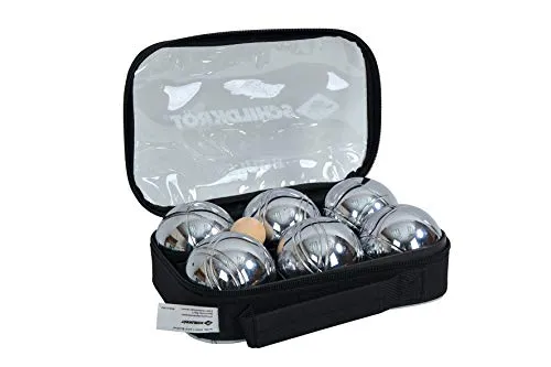 Schildkröt Funsports Boccia Set, 2X 3 Acciaio, 1x Pallina da tiro, Metro a Nastro, in Una Custodia da Trasporto con Lucchetto, 970011, Metallic, Taglia Unica