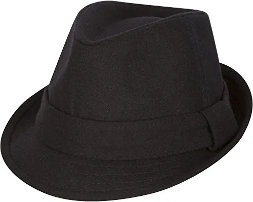 Sakkas F1218 Cappello Fedora Hat Strutturato Unisex Originale - Nero - S/M