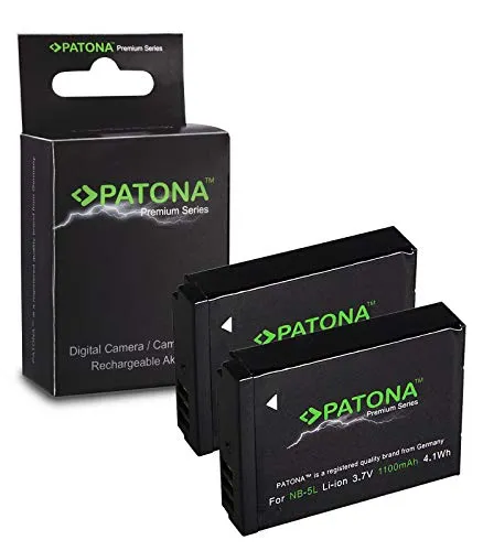 PATONA 2x Premium Batteria NB-5L Compatibile con Canon Digital Ixus 800 IS 900 Ti 990 IS PowerShot SD770 SD790 IS