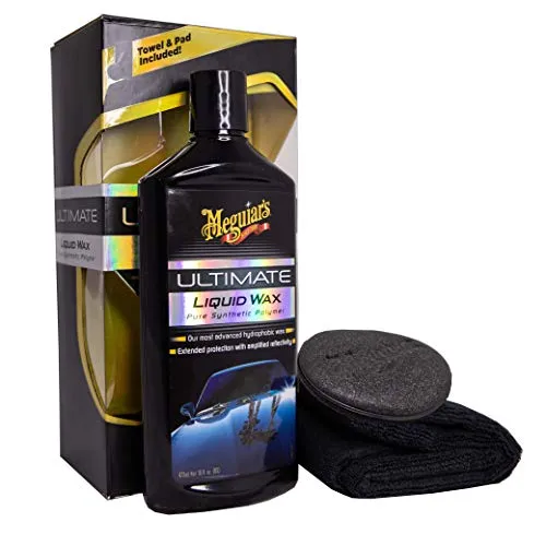 Meguiar's Cera Lucidatura Auto Liquida Idrorepellente, Professionale Effetto Bagnato e Antigraffio, Effeto Specchio, 1 Flacone da 473 ml