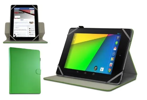 Navitech Custodia/Cover Verde a 360 Gradi di Rotazione per Kobo Arc 7 / 7HD / Google Nexus 7 / Kindle Fire HD/Kindle Fire HDx