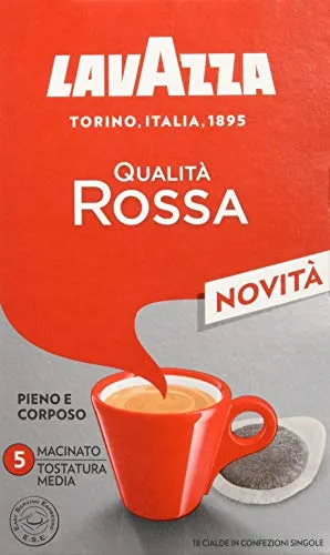 Lavazza (Roast and Ground) Qualità Rossa Caffè in Cialde Ese, Tostatura Media - Confezione da 72 Cialde