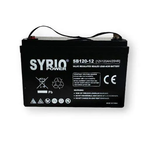 Batteria 120Ah 12V AGM Syrio Power Fotovoltaico nautica camper veicoli elettrici