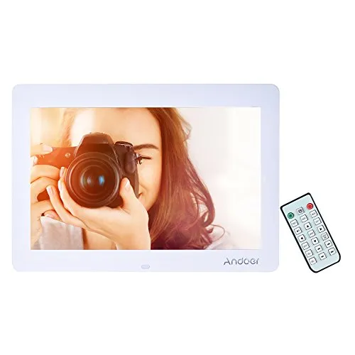 Cornice Foto Digitale 14" Andoer ampio Schermo HD LED 1280 * 800 Cornice Portafoto Econ controllo a Distanza Compresa l' Orologio LED MP4 Calendario MP3 Movie Player