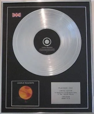 Century Music Awards COLDPLAY - CD Platinum Disc- PARACHUTES