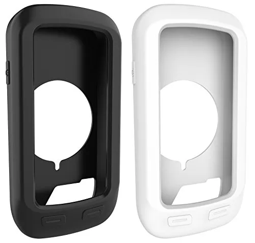 BlueBeach® 2 Pezzo Silicone Custodia Protettiva Cover Copertura per Garmin Edge 1000 / Approach G8 GPS Computer da Bicicletta (Bianco e Nero)