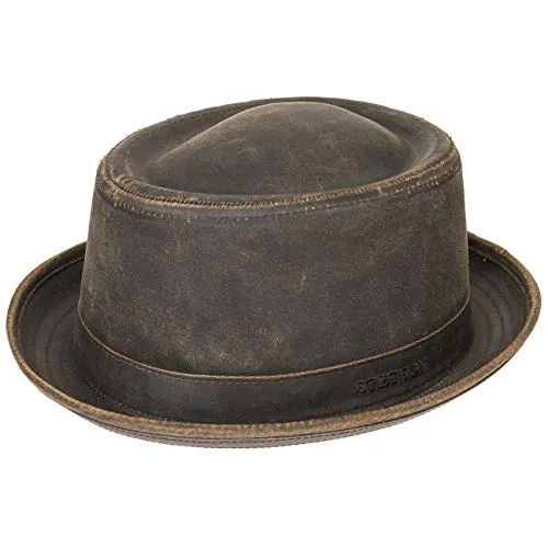 Stetson Cappello Pork Pie Odenton da Donna/Uomo - Porkpie in Cotone - Fedora Impermeabile e con Protezione dal Sole - Estate/Inverno - Marrone S (54-55 cm)