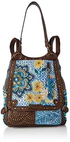 Desigual Fabric Backpack Big, Zaino Donna, Blu, Medium