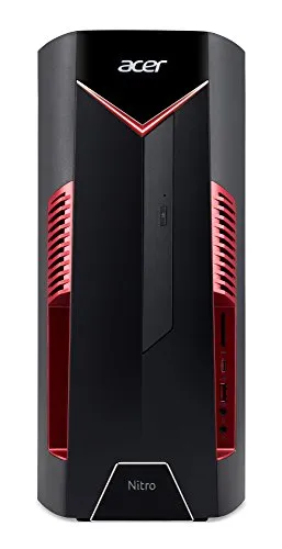 Acer Nitro 50 (N50-600) Gaming Desktop-PC (Intel Core i7-9700, 16 GB RAM, 1024 GB SSD, NVIDIA GeForce GTX 1660 Ti, Windows 10 Home) nero/rosso