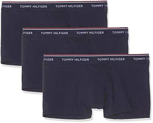 Tommy Hilfiger 3p Lr Trunk Boxer, Blu (Peacoat-Pt 409), Small (Pacco da 3) Uomo