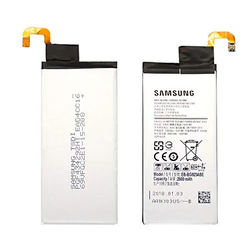 Batteria originale – Samsung EB-BG925ABE con 2600 mAh di capacità con ricarica rapida 2.0 per Samsung Galaxy S6 Edge – senza scatola