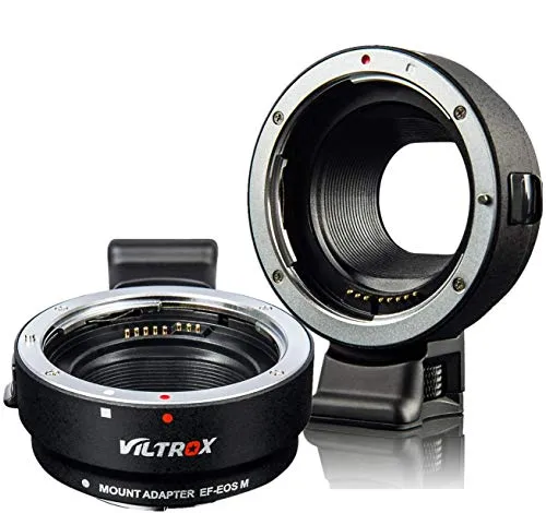 VILTROX Adattatore per Obiettivo EF-EOS M di Montaggio Elettronico a Fuoco Automatico EF-M per Obiettivo Canon EOS EF/EF-S per Fotocamera Canon EOS M Mount EOS M100 M50 M3 M10 M6 M5 II M200