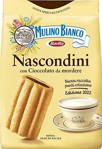 Mulino Bianco Biscotti Frollini Nascondini con Cioccolato, Colazione Ricca di Gusto - 600 gr