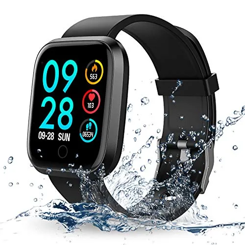 Smartwatch, RIVERSONG Orologio Fitness Uomo Donna Impermeabile Fitness Tracker con Cardiofrequenzimetro Pedometro Chiamata/Messaggio Promemoria per Android IOS