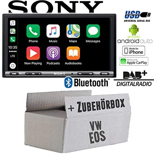 Autoradio Radio Sony XAV-AX3005DB - 2DIN Bluetooth | DAB+ | Apple CarPlay + Android Auto | USB - Einbauzubehör - Einbauset für VW Eos - JUST SOUND best choice for caraudio