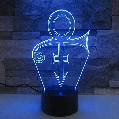 3D Illusion Lamp Led Night Light Modello Prince Decorazioni stupefacenti Scrivania Chaning colorato nelle camere per la decorazione della stanza