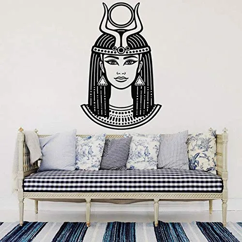 wopiaol Adesivo murale Antica dea egizia Regina egizia Decalcomanie in Vinile Decorazioni per la casa Imperatrice Nefertiti Cleopatra Wallpaper Art 57x89cm
