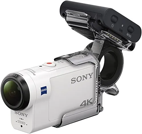 Sony FDR-X3000RFDI Kit Action Camera 4K Ultra HD + Telecomando Live View, Sensore CMOS Exmor R, Ottica Zeiss, Wi-Fi, SteadyShot Ottico Bilanciato (BOSS), Bianco