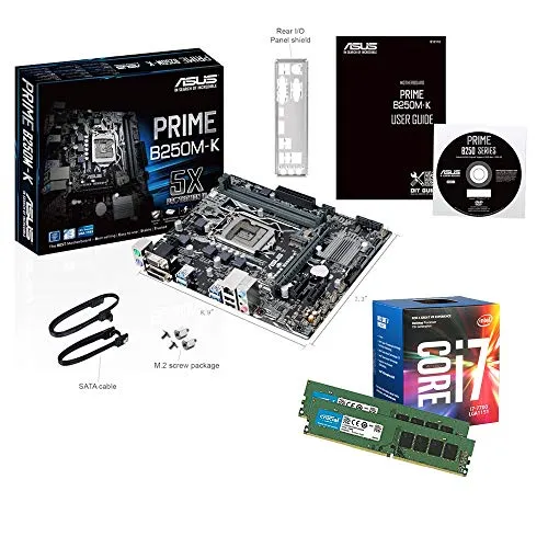 PJDIGITALSTORE Kit Scheda Madre ASUS CPU Processore Intel i7 7700 Quadcore 4,2 GHz Turbo,RAM Ddr4 16gb Upgrade pc Aggiornamento pc