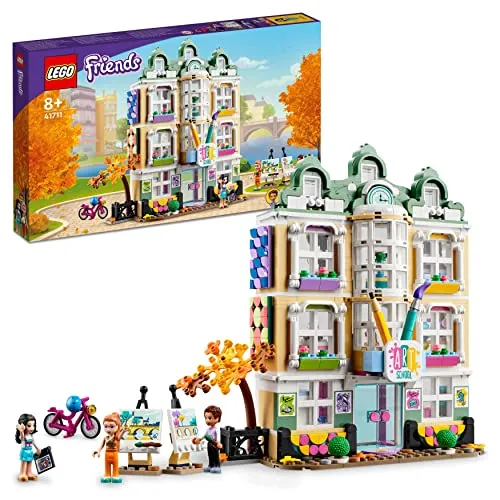 Lego 41711 Friends La Scuola D’Arte Di Emma, Costruzioni Casa Delle Bambole Giocattolo, Mini Bamboline, Idea Regalo per Bambine e Bambini, Multicolore