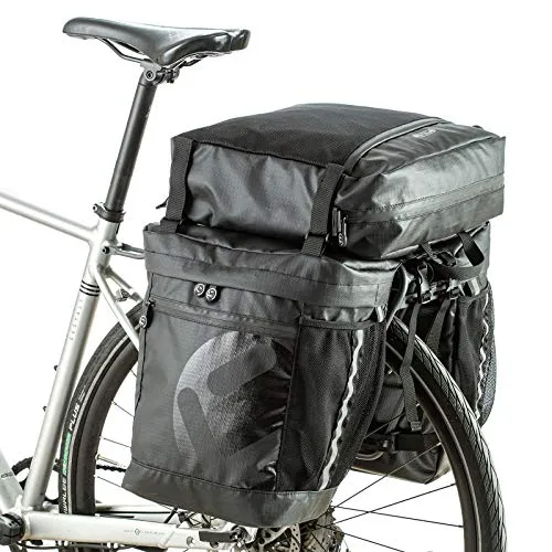 UBORSE Borsa Posteriore Cremagliera per Bicicletta, Borsa Bagagli per Bici Portapacchi Grande Capacità 28L, Borsa da Viaggio Multifunzionale Riflettenti (nero-4)