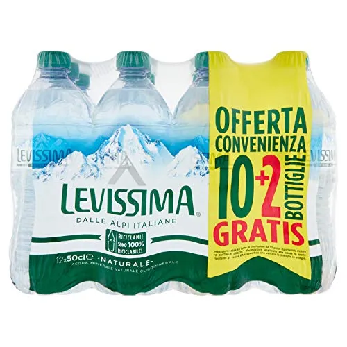 Levissima Acqua Minerale Naturale Oligominerale, 12 x 0.5cl
