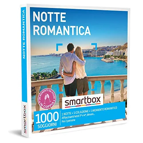 Smartbox - Cofanetto regalo Notte romantica - Idea regalo per la coppia - 1 notte con colazione e omaggio a tema romantico per 2 persone