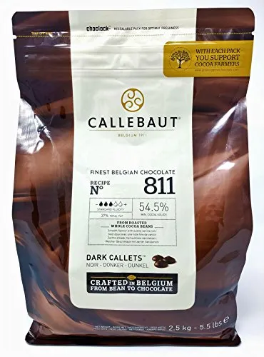 Callebaut N° 811 (54,5%) - Copertura di Cioccolato Fondente Belga - Finest Belgian Dark Chocolate (Callets) 2,5kg