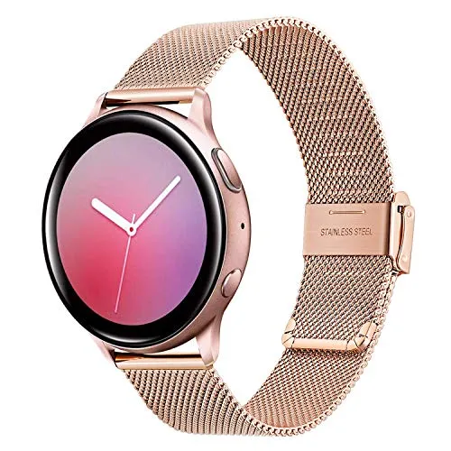 TRUMiRR Compatibile con Galaxy Watch Active/Galaxy Watch Active2 Cinturino,20mm Bracelet montre en acier inoxydable tissé per Samsung Galaxy Watch Active/Galaxy Watch Active2 40MM 44MM/Gear S2 Classic