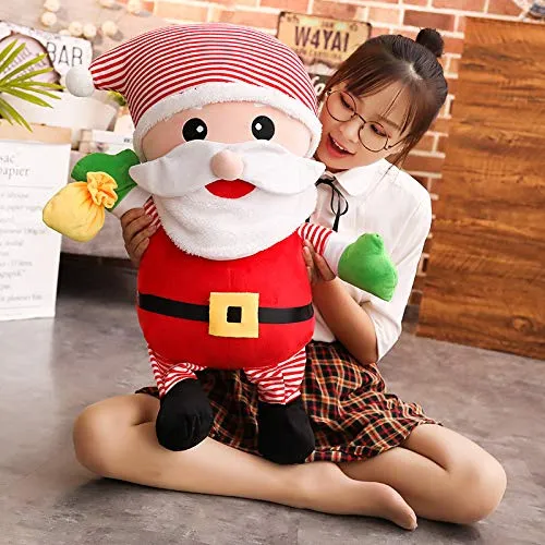 qingbaobao Ultra Morbido Babbo Natale Carino con Un Cappello A Strisce Plushtoy, Ragdoll Decorazione del Festival, Regalo di Natale per La Festa di Compleanno del Bambino per 1 Pezzo (35 Cm)