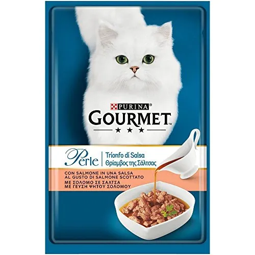 Purina Gourmet Perle in bustina trionfo di Salsa con Salmone gr.85