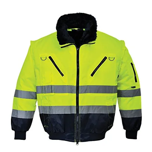 Portwest PJ50YNRXXL Giacca Pilot 3 in 1 ad Alta Visibilità, Giallo/Blu, XXL