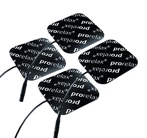 Prorelax 49207 Pads con Elettrodi Blackline, Pads di Ricambio per Dispositivi Tens + Ems, per L'Elettro-Stimolazione Muscolare, Elettrodi di Ricambio Allenamento Ems