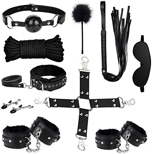 latanaumida Intimo Accessori sadomaso Kit Completo Collare Corda pinzette Croce