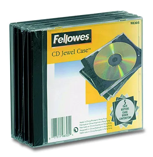 Fellowes 98305 Custodia per CD, Confezione da 5 Pezzi