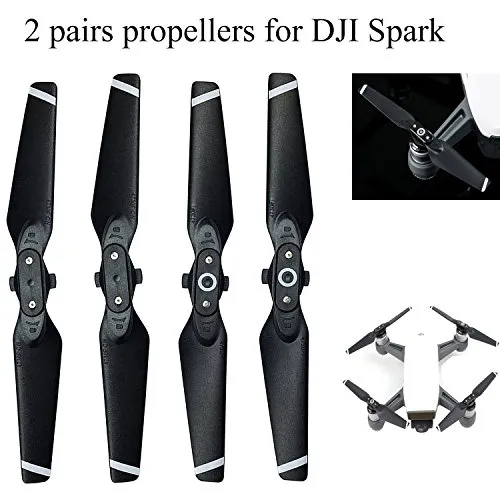 Crazepony-UK DJI Spark 2 Pairs Propellers Quick Release Props Foldable Propellers 4 Pieces Accessori Replacement Eliche for Your DJI Spark Drone -White Edge