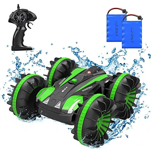 4WD Auto telecomandata per Bambini, auto acrobatica RC impermeabile 2.4Ghz 1/18 con telecomando 80m Rotazione a 360 ° Off Road Anfibio Offroad Car Ricaricabile Giochi di veicoli elettronici Regali