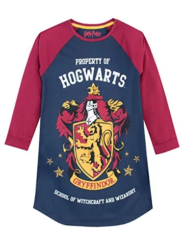 HARRY POTTER Camicia da Notte delle Ragazze Gryffindor Multicolore 5-6 Anni
