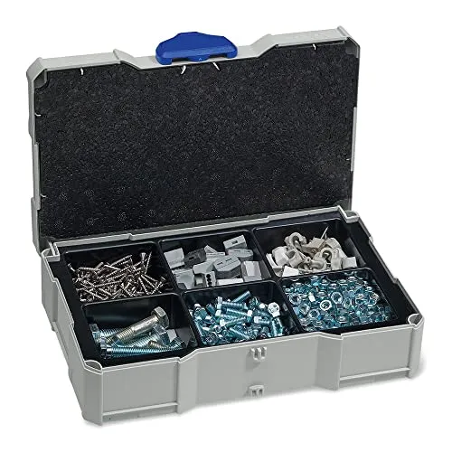 Tanos 2126119 Mini systainer T-Loc 80590508 - Cassetta degli attrezzi in plastica ABS, 265 x grigio chiaro con chiusura blu
