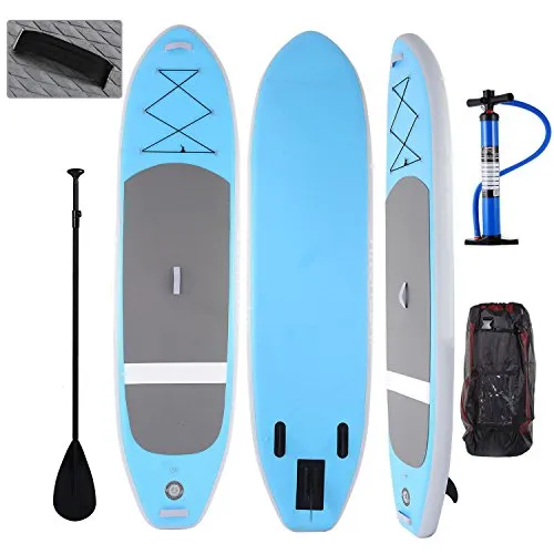 Profun Tavola da Surf Paddle Gonfiabile 3M SUP Stand Up Paddle Board 15 PSI con Paddle Regolabile+Air Pump+Rowing+Backpack (Type 4 Blu)