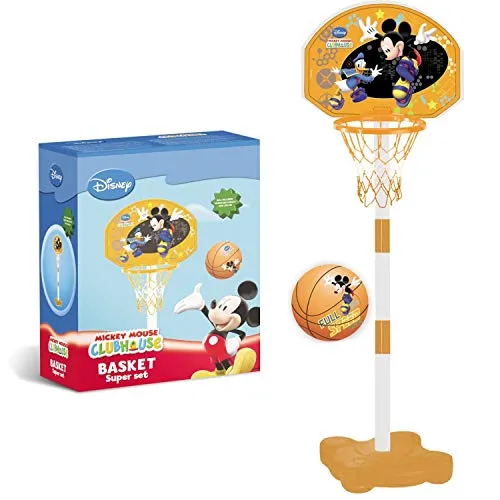 Mondo Toys - Super Basket Stand Mickey Mouse - Canestro da basket per bambini con colonna impianto da basket | elevata stabilità | Altezza regolabile fino a 165 cm - Palla basket INCLUSA - 18085