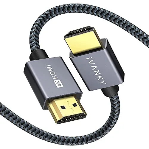 Cavo HDMI 4K 2m, iVANKY Cavi HDMI 2.0 a/b ad alta velocità 18Gbps 4K@60Hz, Supporta ARC, UHD, HDR, Ethernet, 3D per Xbox, PS3, PS4, Blu-ray, TV, Laptop, Soundbar e Monitor - Nylon Intrecciato