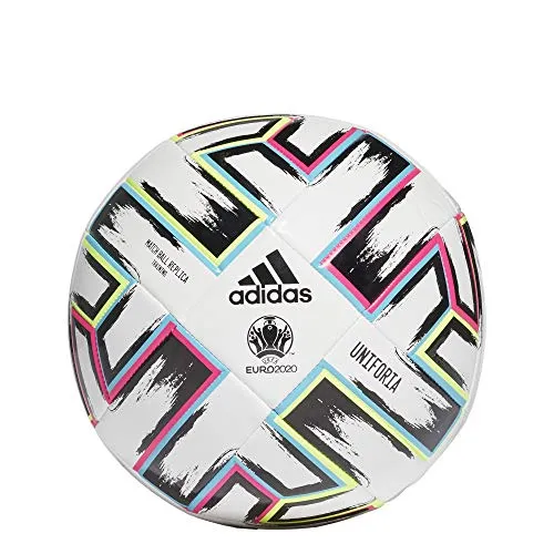 Adidas UNIFO TRN, Pallone da Calcio Uomo, White/Black/Signal Green/Bright Cyan, 5