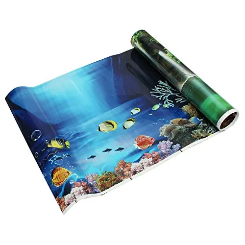 TOOGOO(R) Blu di mare fresco Acquario Paesaggio Oceano Poster Pesce sfondo serbatoio carta da parati