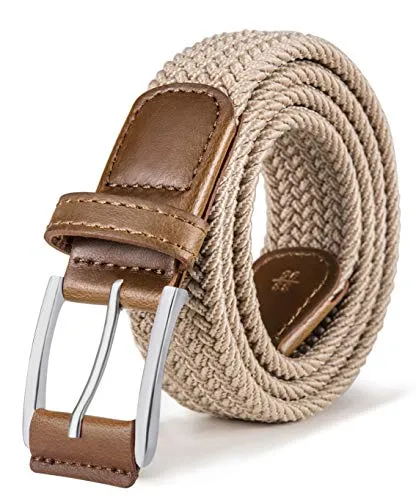 BULLIANT Cintura Uomo, Cinture Elastica Intrecciata con Fibbia in Lega di Zinco 1 3/8''